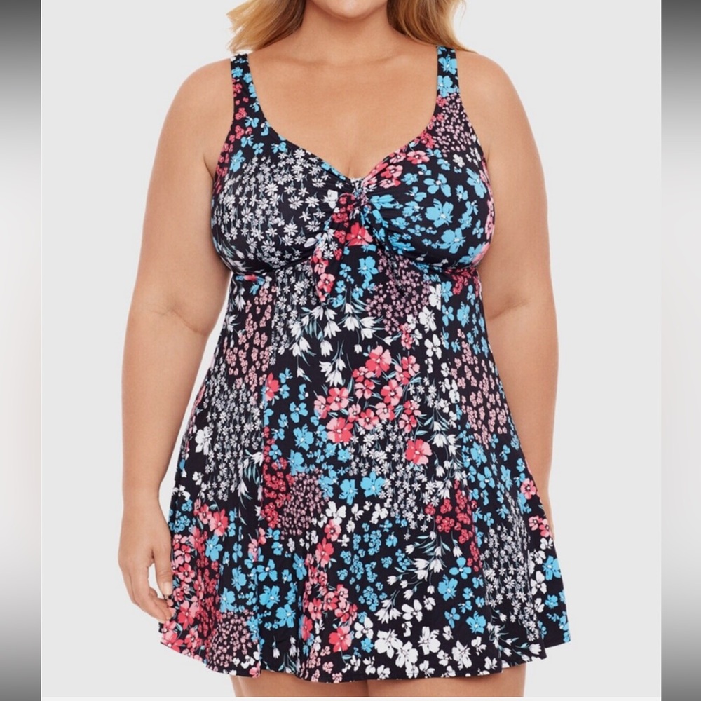 Swim Solutions floral swim dress - Picture 1 of 13